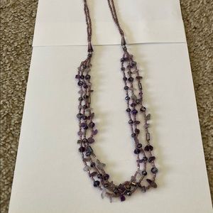 Lia Sophia amethyst necklace 32-35”